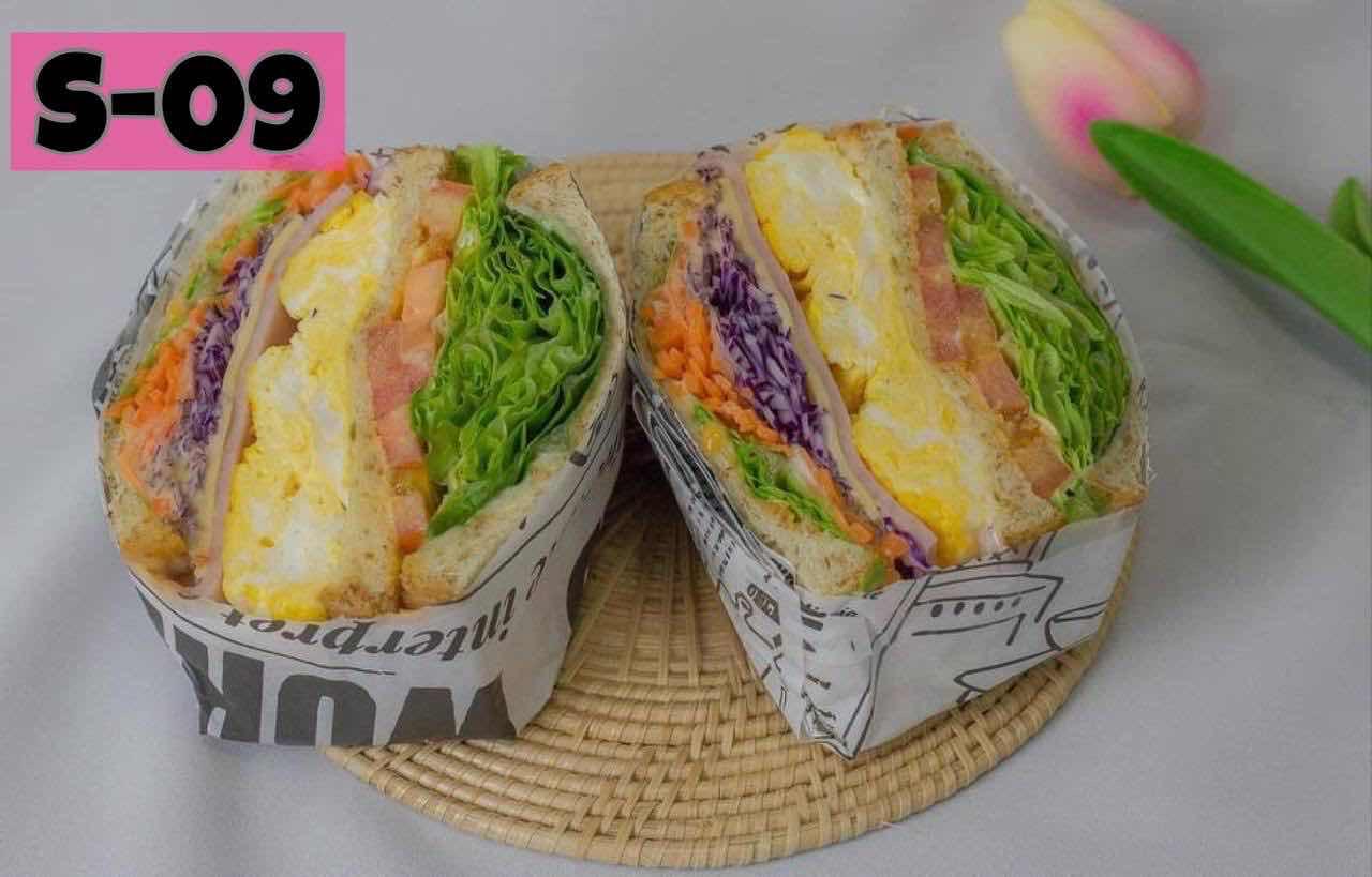 សាំងវិច ពងក្រឡុក+ឈីស+ហេម/ Sandwich Fried egg+Cheese+Ham
