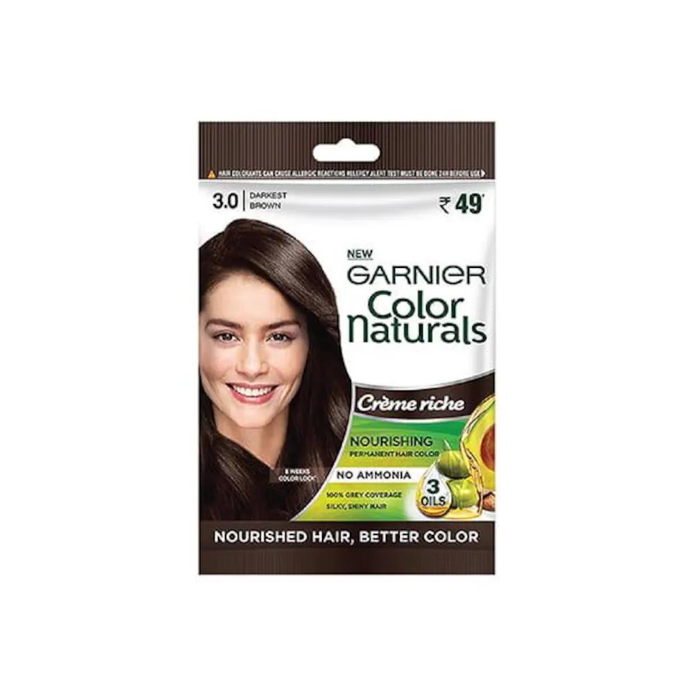 GARNIER DARKEST BROWN HAIR COLOR