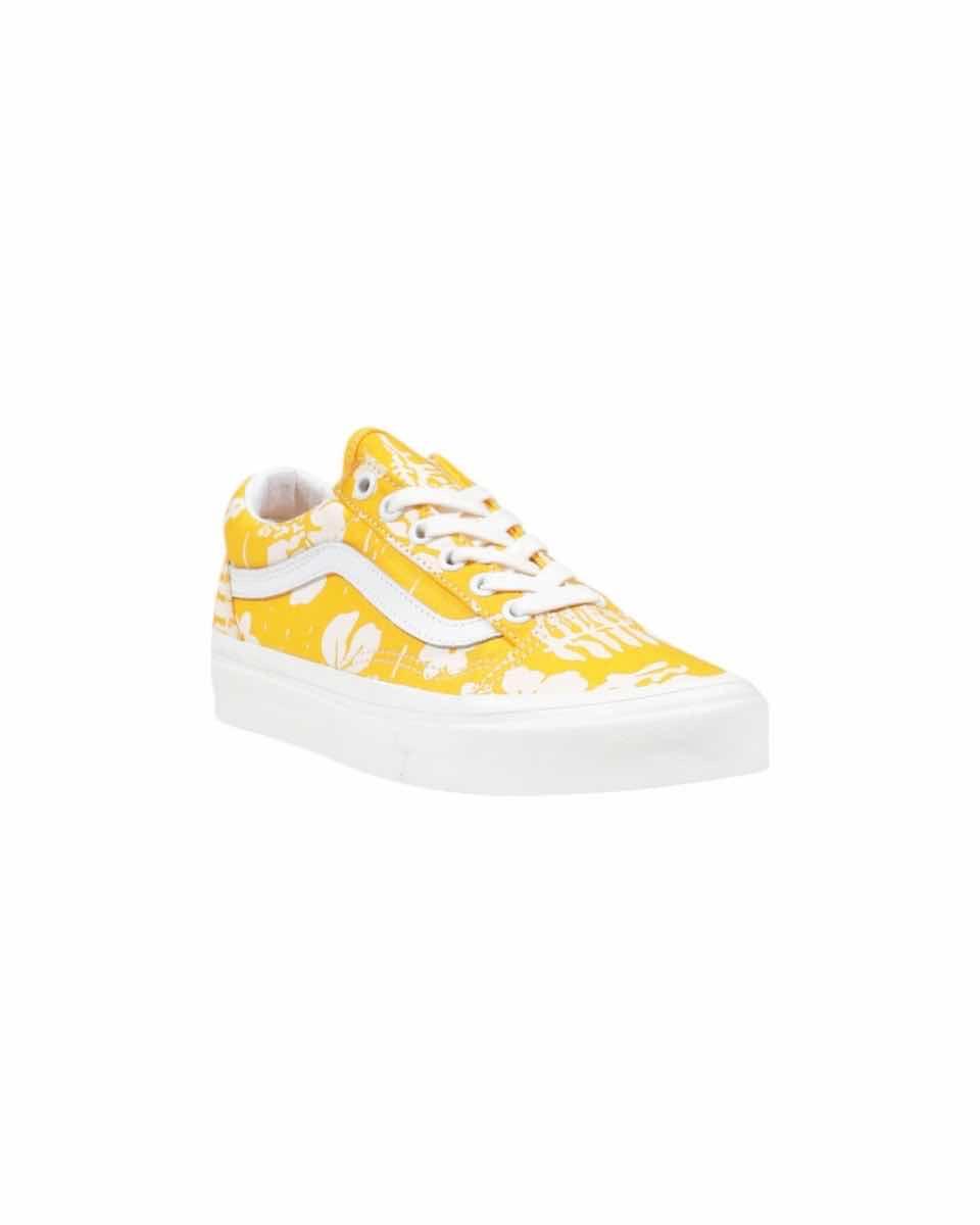 Vans Old Skool Floral Skate Shoes Yellow Sneakers