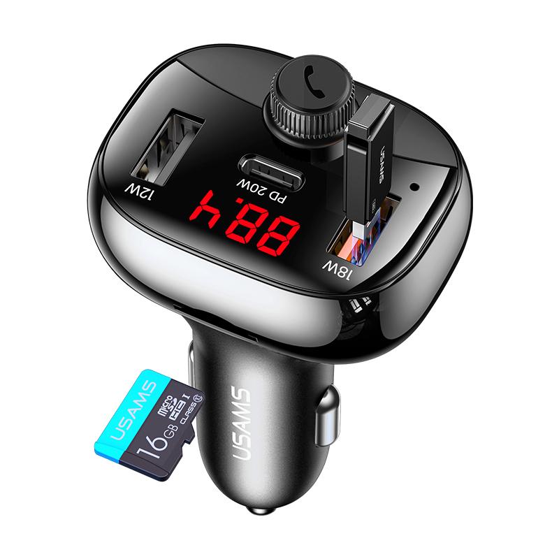 USAMS 50W Digital Display Wireless FM Car Charger