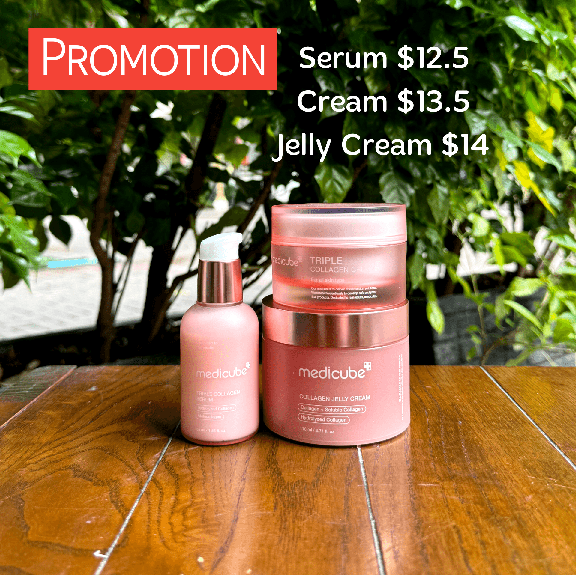 Medicube Serum $12.5 Cream $13.5 Jelly Cream $14