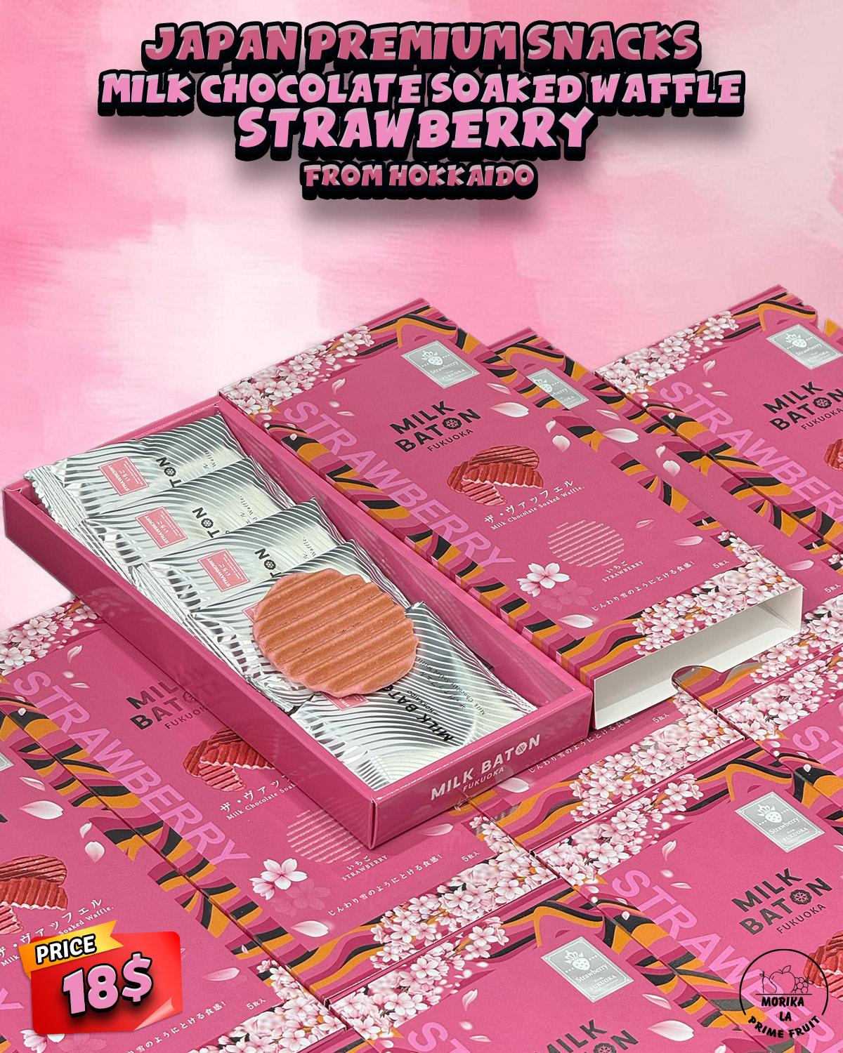 Japan Premium Snacks Milk Chocolate Soaked Waffles Strawberry 🍓 🍫