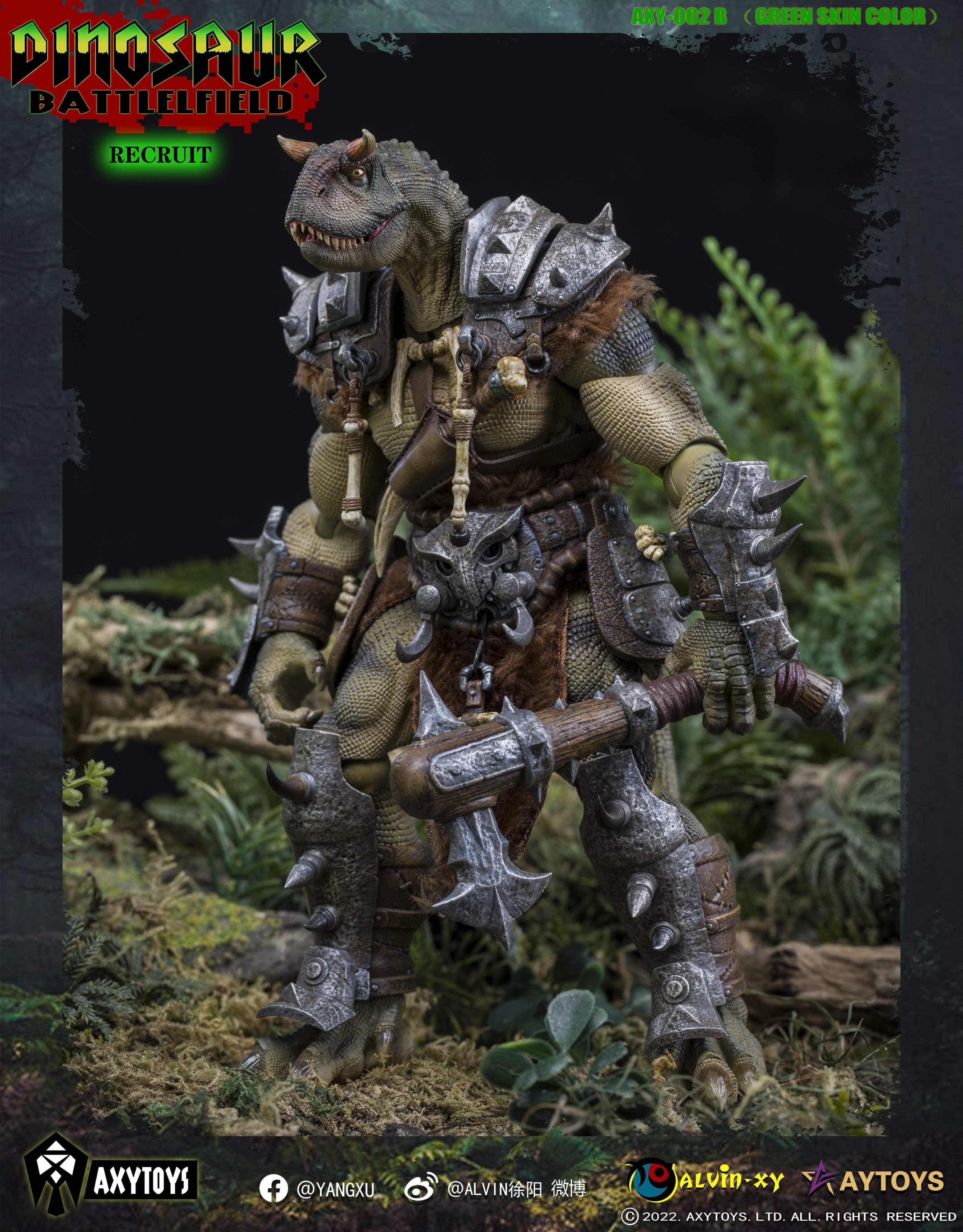 Axy Toys - Dinosaur Battlefield 1/12 Scale Figures Green