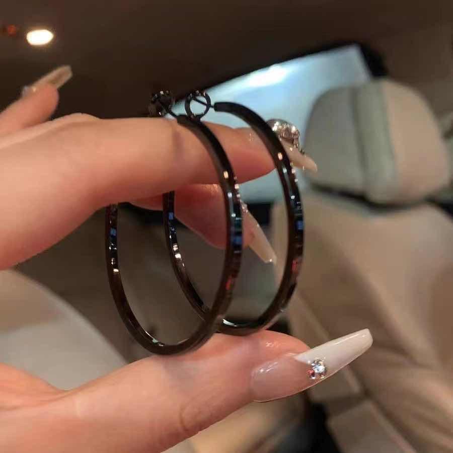 Black Hoop Earring