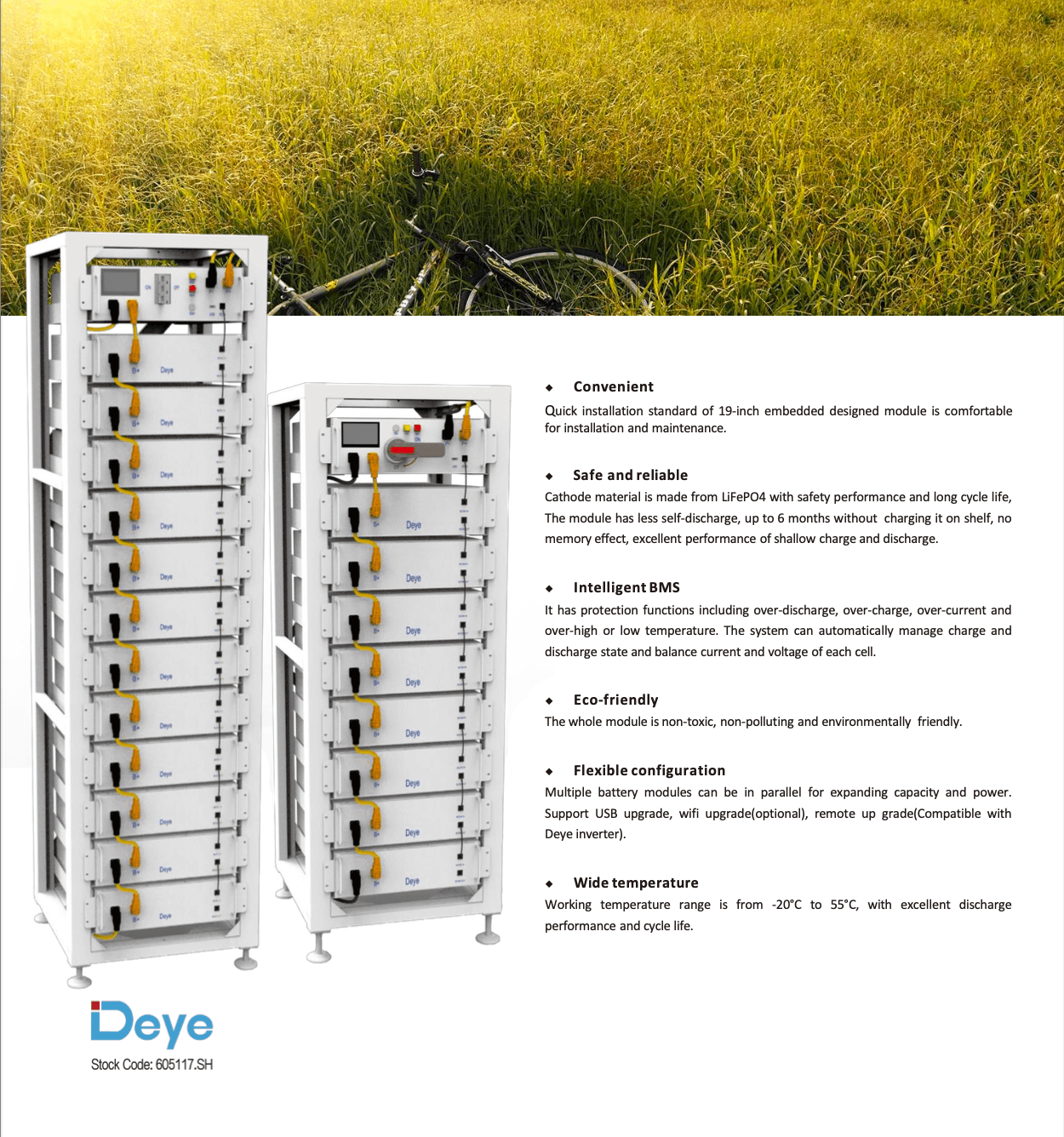 DEYE 100A 51.2V 61KWh HV 5 Years Warranty 