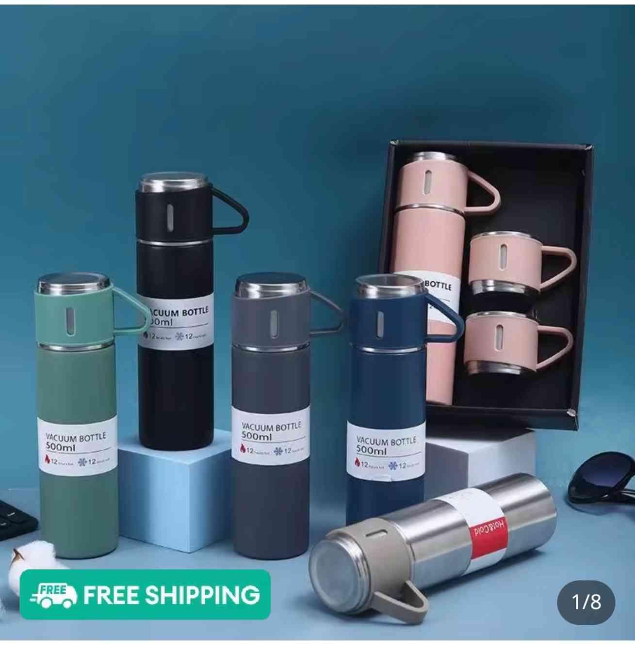 ឈុតកែវទឹក - ដបទឹក 500ml ដបទឹករក្សាសីតុណ្ហភាព។  ដបទឹកដែកអ៊ីណុក  ដបទឹកធ្វើពីដែកអ៊ីណុក