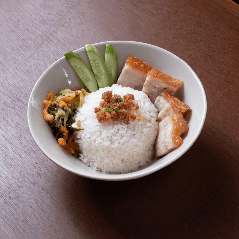 Steamed Rice with Pork Belly 