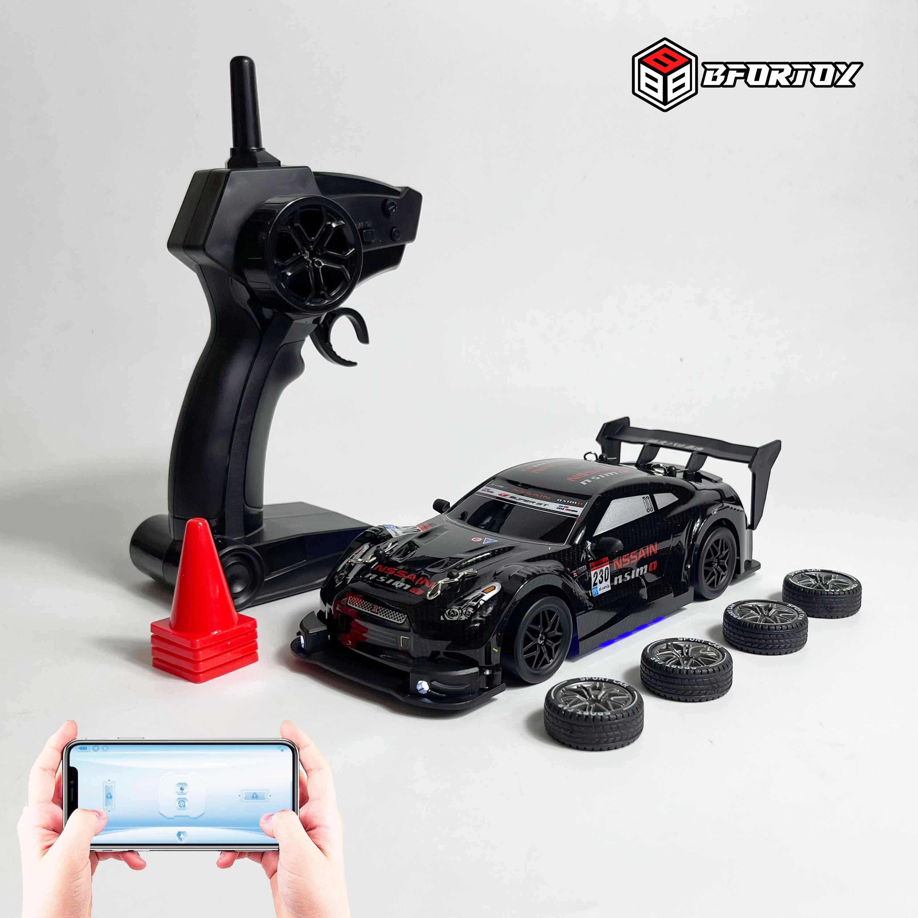 ឡានបញ្ចា Drift Rc ទំហំ 1/24 - GTR អាចបញ្ចាតាម App & Remote control