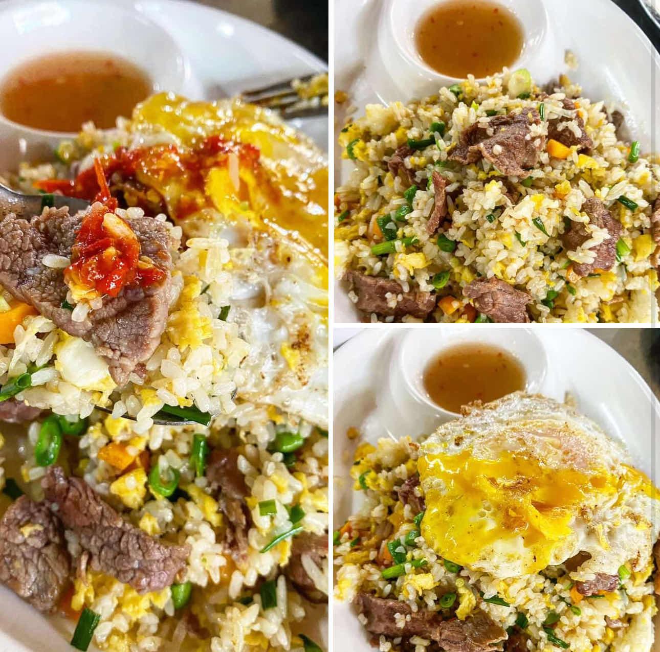បាយឆាសាច់គោ ថែមពងទាជ័រព្នៅ