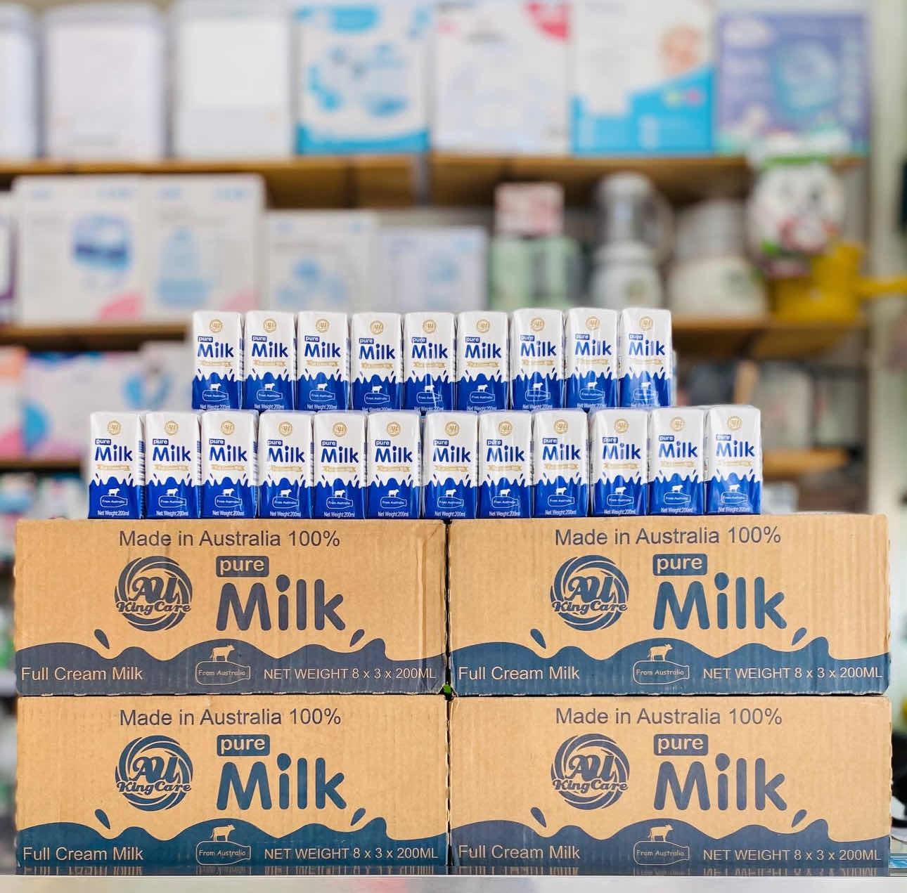ទឹកដោះគោ AU king Pure milk-Full cream (មួយកេះ)
