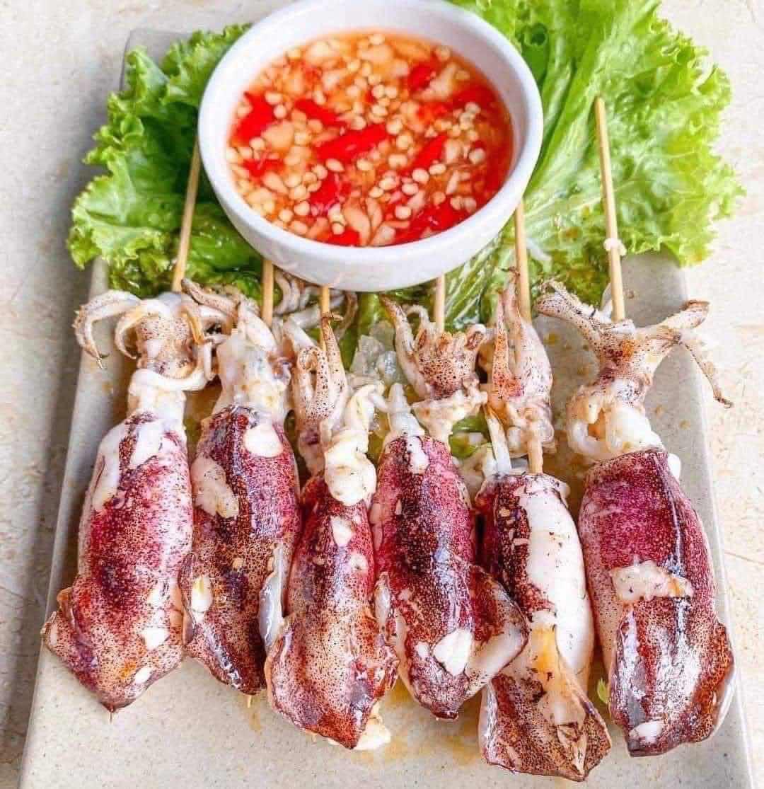 មឹកបំពង់ អាំង